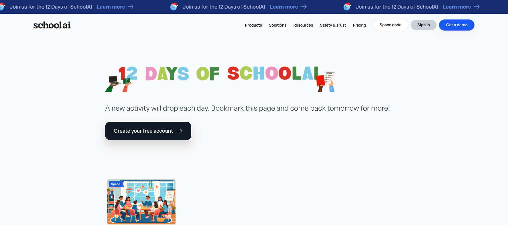 Website for 12 Days of Schoolai