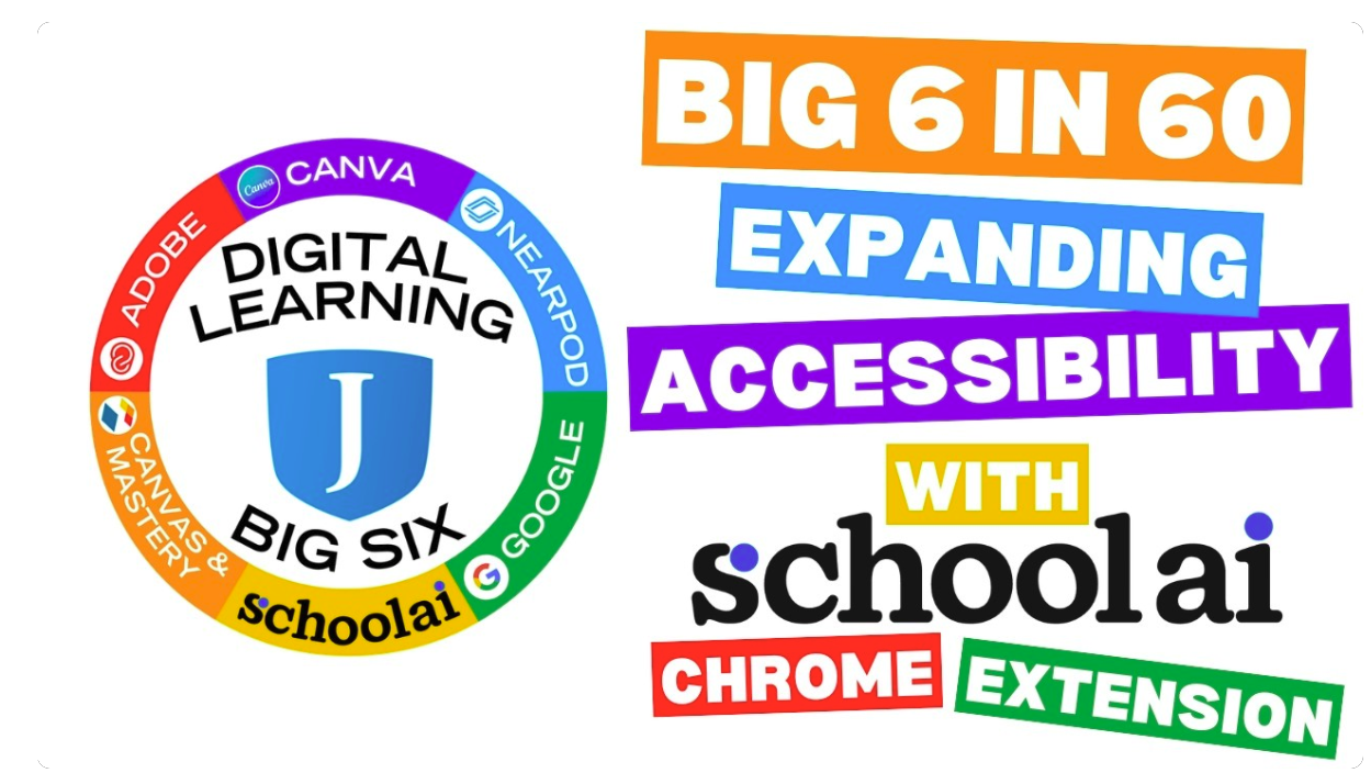 Image of YouTube video cover. Big 6 in 60 Expanding Accessibility with Schoolai Chrome Extension