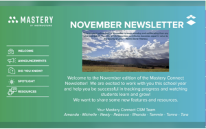 Mastery Connect November Newsletter