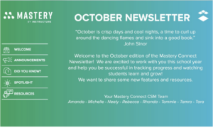 Mastery Connect October Newsletter 